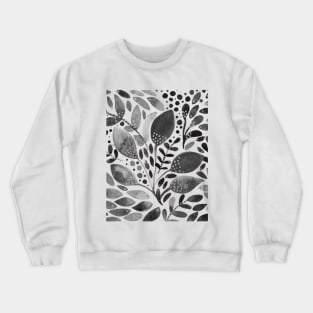 Watercolor foliage - black and white Crewneck Sweatshirt